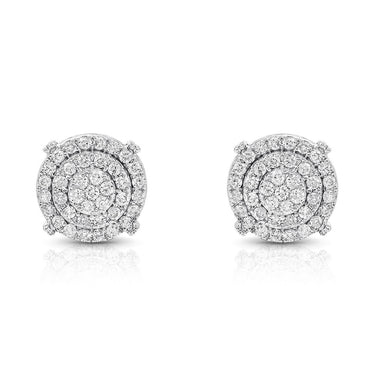 White 10K WHITE GOLD DIAMOND STUD EARRINGS 0.75 CTW